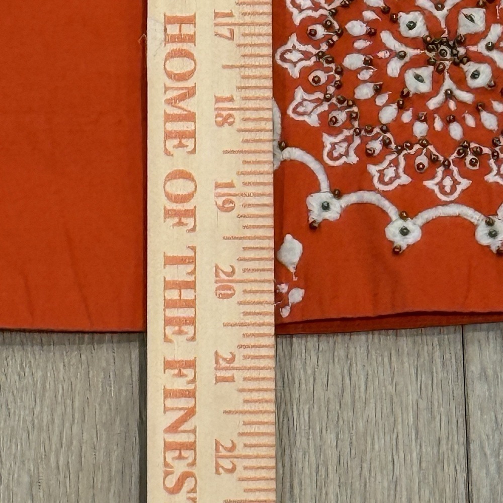 Anthropology Lithe SZ 4 Women's Orange Beaded Embroidered A line Skirt - Picture 7 of 7